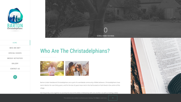 Screenshot of the Barton-Under-Needwood Christadelphian Ecclesia website