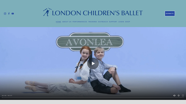 Screenshot of the London Children's Ballet website
