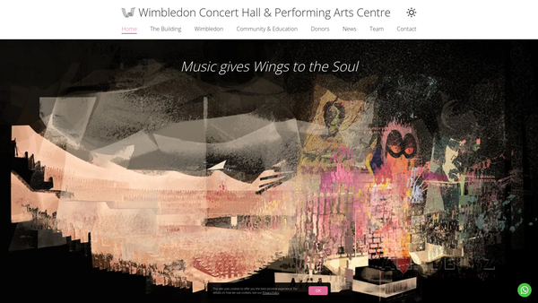 Screenshot of the The Wimbledon Concert Hall website