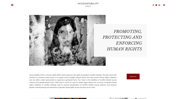 Screenshot of the The Accountability Unit website