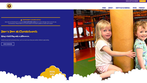 Screenshot of the Dan's Den At Christchurch website