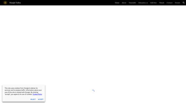 Screenshot of the Masjid Talha website