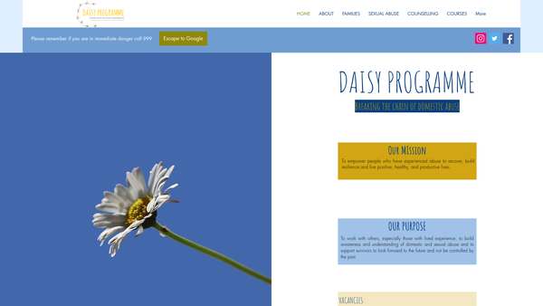 Screenshot of the Daisy Programme website