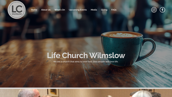 Screenshot of the Life Church Wilmslow website