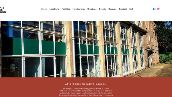 Screenshot of the Create Space London website