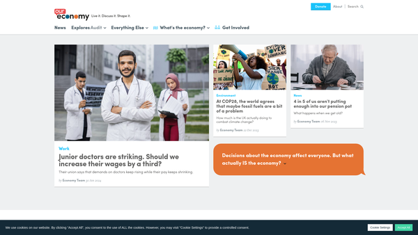 Screenshot of the People's Economy website