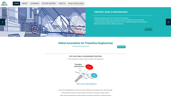 Screenshot of the The Global Association For Transition Engineering website