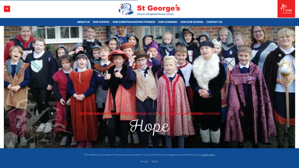 Screenshot of the St Georges Pre School Wrotham website