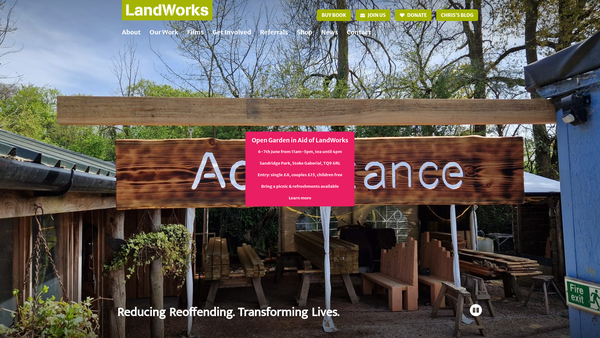Screenshot of the Landworks website