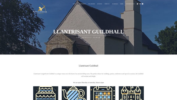 Screenshot of the Llantrisant Guildhall website