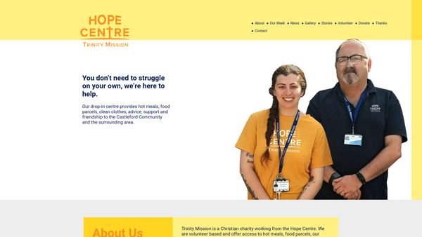 Screenshot of the Trinity Mission Castleford CIO website