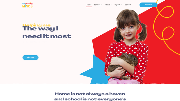 Screenshot of the Refreshing Minds website
