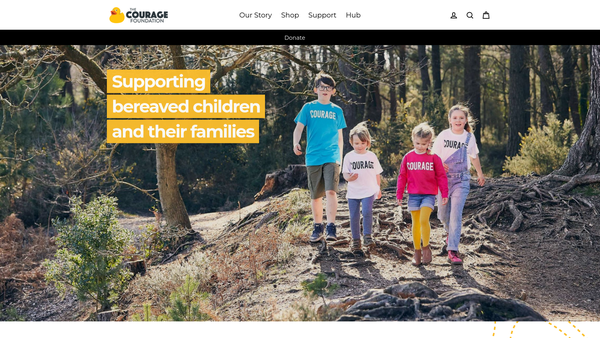 Screenshot of the The Courage Foundation UK website