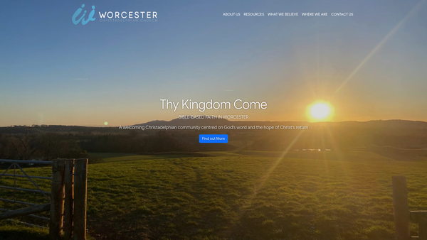 Screenshot of the Worcester Christadelphian Ecclesia website