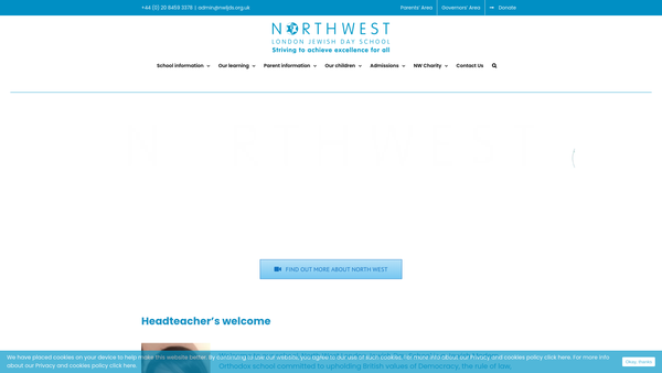 Screenshot of the Nwl Jewish Day School website