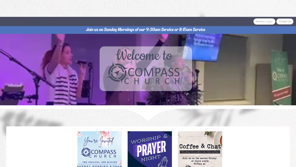 Screenshot of the Compass Church Wellingborough website