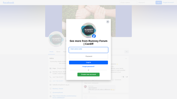 Screenshot of the Rumney Forum website