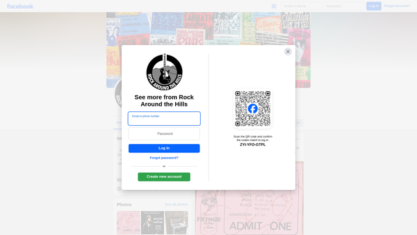 Screenshot of the Rock Around The Hills website