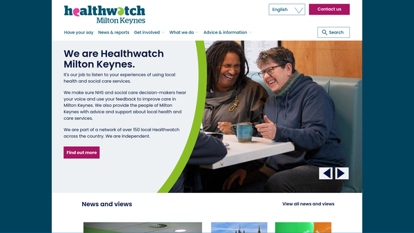 Screenshot of the Engage-Share-Inspire MK CIO website