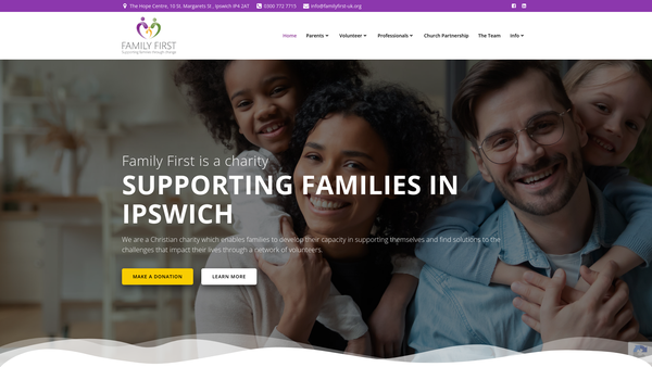 Screenshot of the Family First website