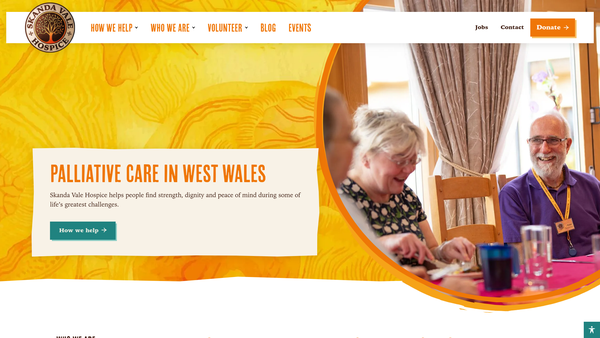 Screenshot of the Skanda Vale Hospice CIO website