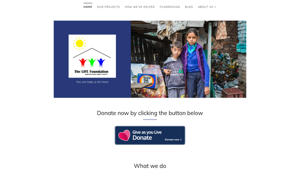 Screenshot of the The Life Intervention, Friendship And Education Foundation website
