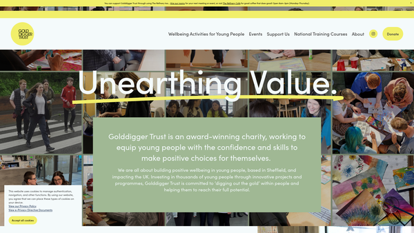 Screenshot of the Golddigger Trust website