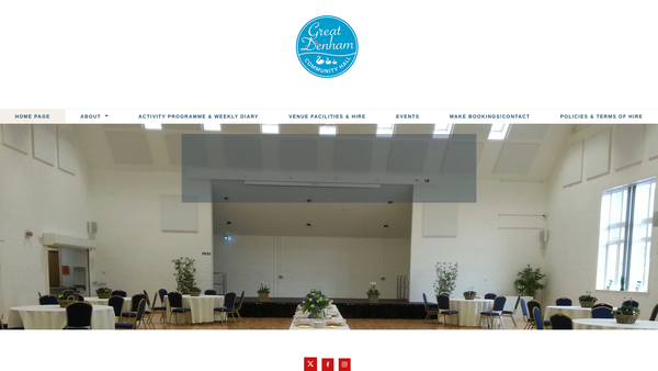 Screenshot of the Great Denham Community Hall website