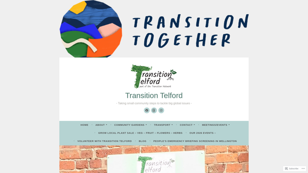 Screenshot of the Transition Town Telford website