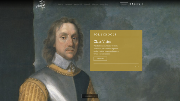 Screenshot of the The Cromwell Museum Trust website