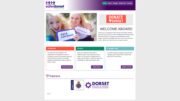 Screenshot of the Safer Dorset Foundation website