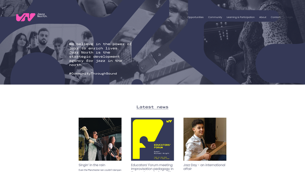 Screenshot of the Jazz North website