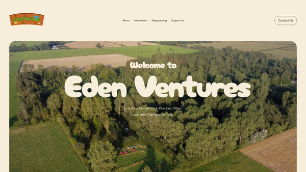 Screenshot of the Edenventures website