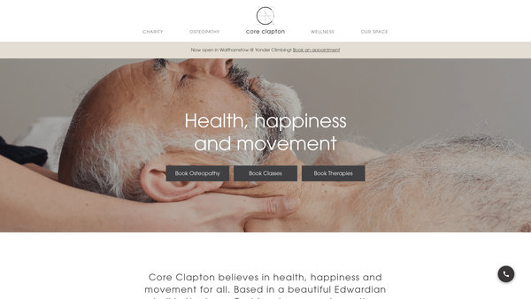 Screenshot of the Centre For Osteopathic Research And Excellence website