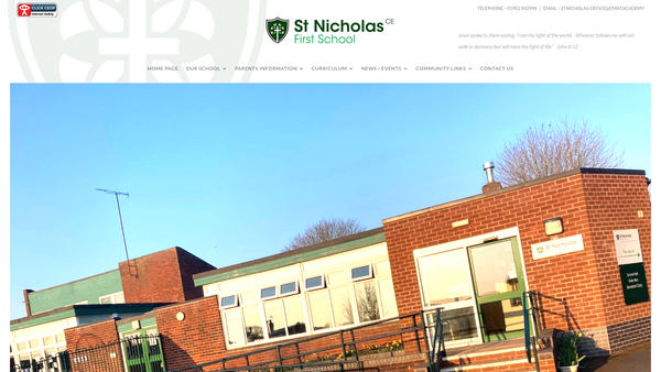Screenshot of the St Nicholas First School Parents Teachers And Friends Association website