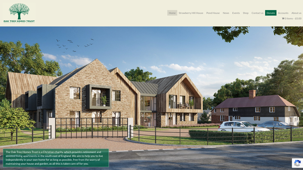 Screenshot of the Oak Tree Homes Trust website