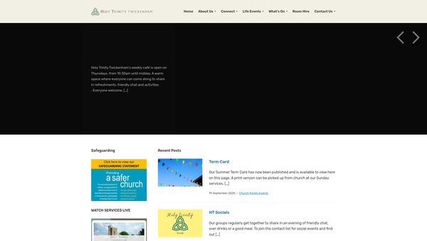 Screenshot of the The Parochial Church Council Of The Ecclesiastical Parish Of Holy Trinity, Twickenham Common website