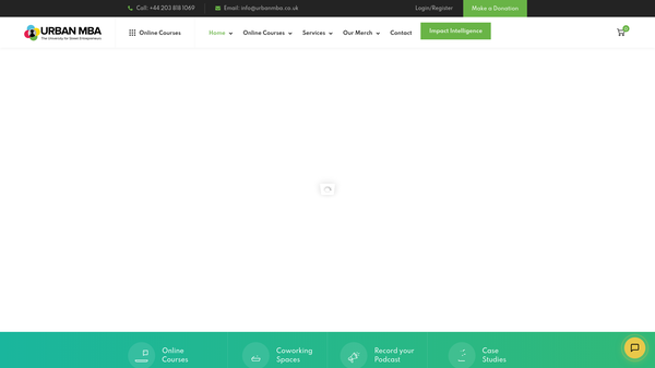 Screenshot of the Urban Mba website