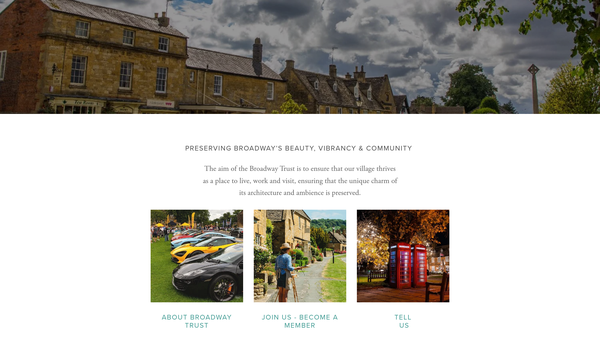Screenshot of the The Broadway Trust website