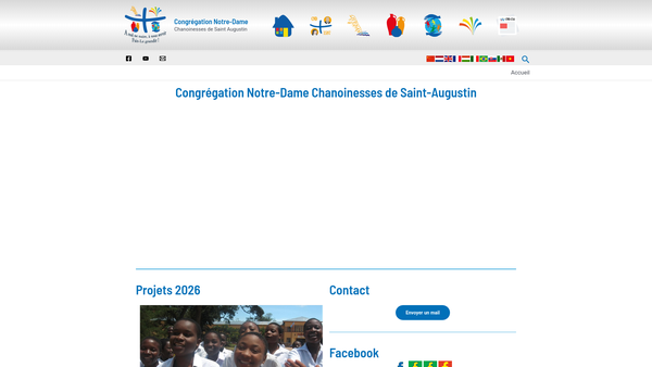 Screenshot of the Congregation Of Our Lady, Canonesses Of St. Augustine CIO website