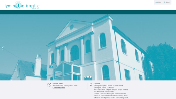 Screenshot of the Lymington Baptist Church website
