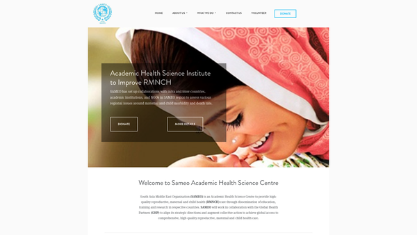 Screenshot of the Sameo website
