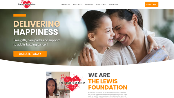 Screenshot of the The Lewis Foundation website