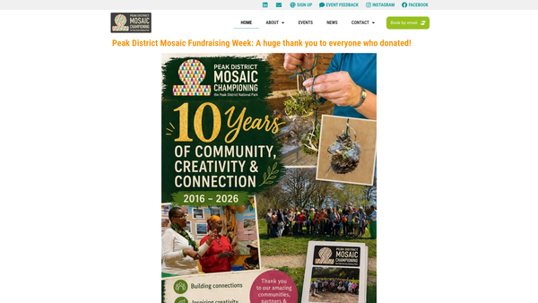 Screenshot of the Peak District Mosaic website