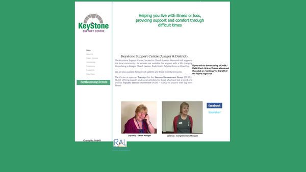 Screenshot of the Keystone Palliative Support Centre website