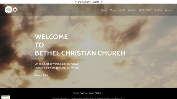 Screenshot of the Bethel Christian Church website