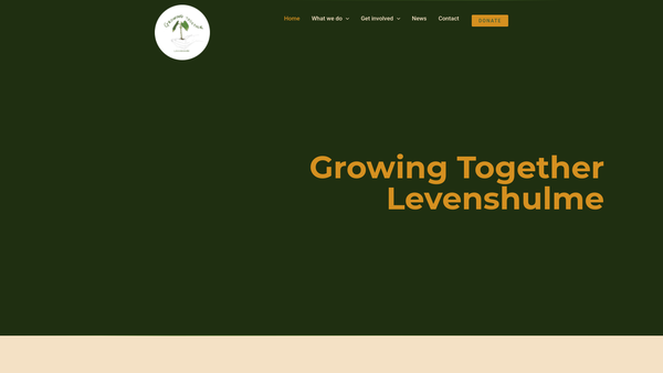 Screenshot of the Growing Together Levenshulme website