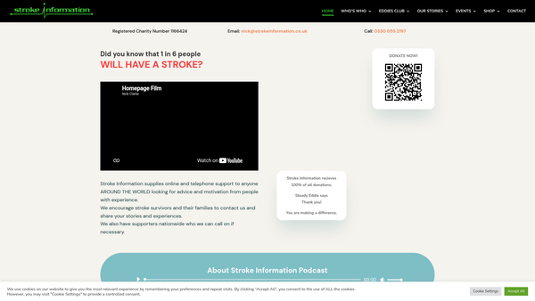 Screenshot of the Stroke Information website