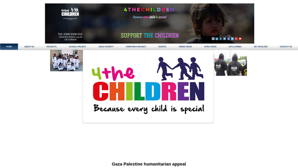 Screenshot of the 4thechildren website