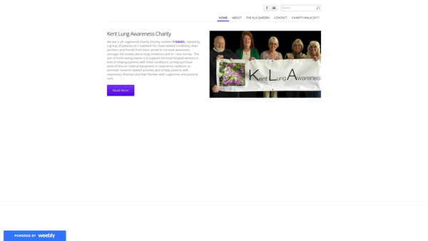 Screenshot of the The Kent Lung Awareness Charity website